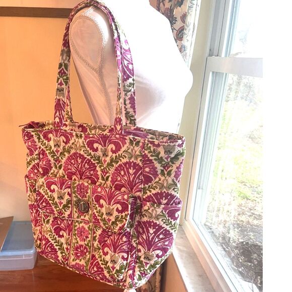 Vera Bradley Retired Julep Tulip Floral Print Tablet Tote Large Travel Work - Picture 1 of 14